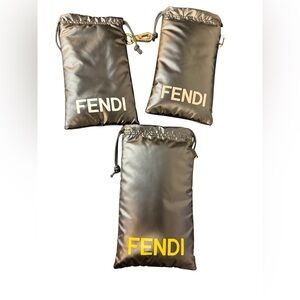 Fendi sunglasses case only in White , light pink and Yellow logo print